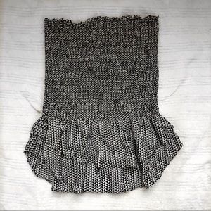 Madewell Silk Smocked Tube Top with Peplum Hem